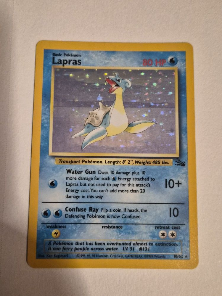 Lapras Holo Pokemon Card