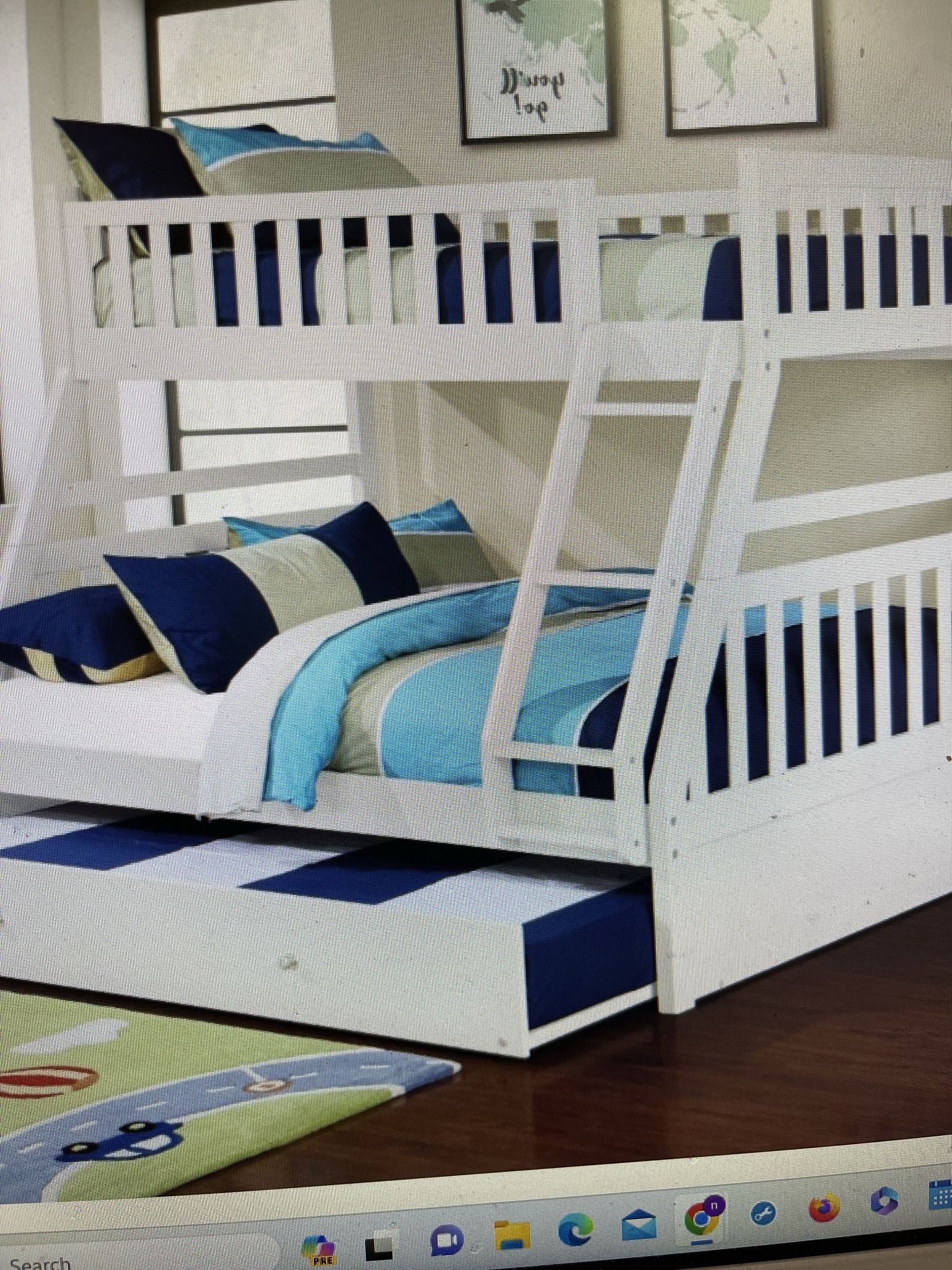 Twin Over Full Bunk Bed On Sale( Trundle & Mattress Sold. Separately