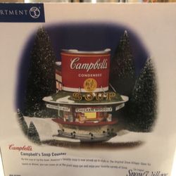 Snow Village Campbells Soup Counter