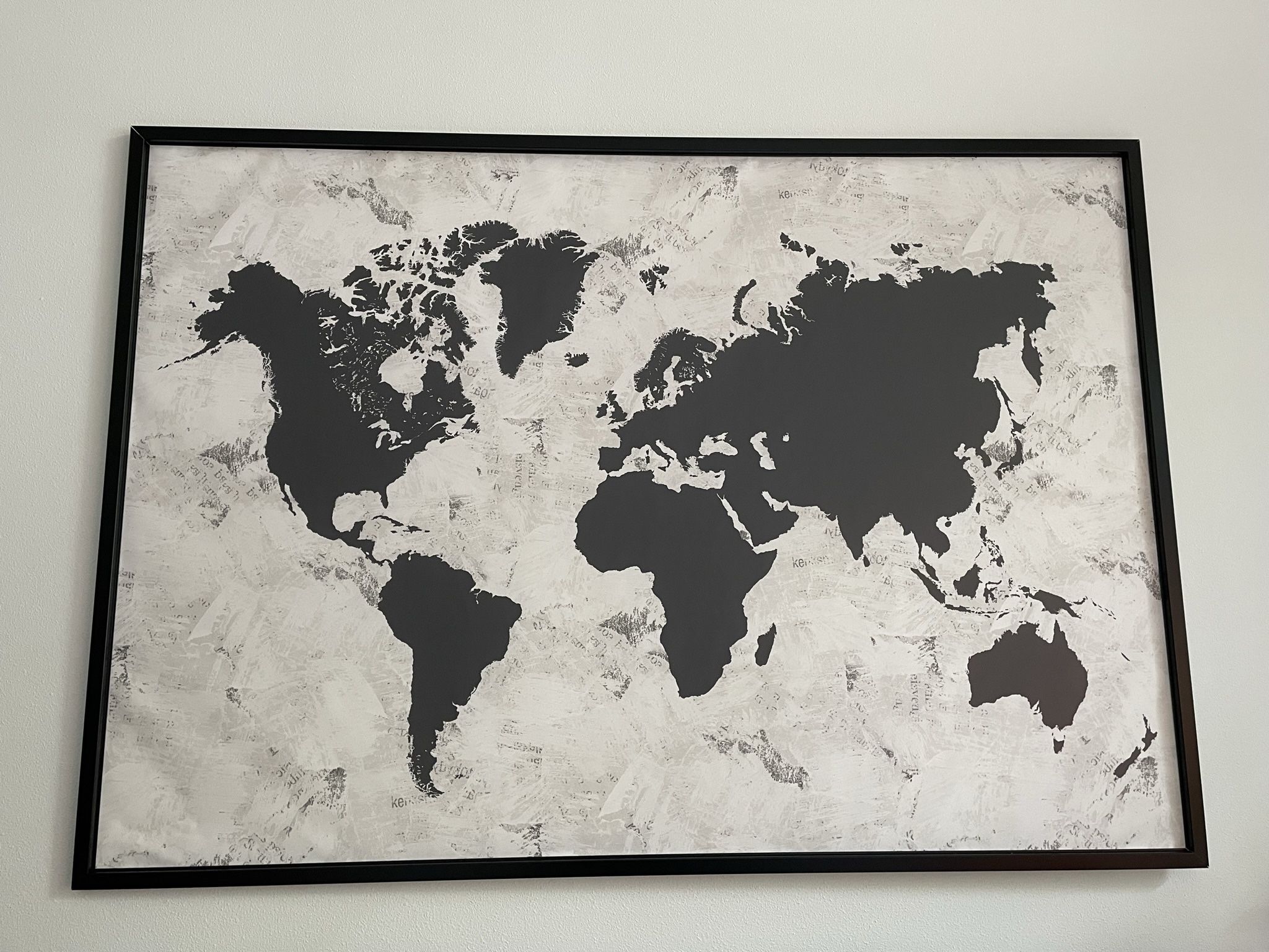 Extra Large Framed Wall Map Art 78x55"