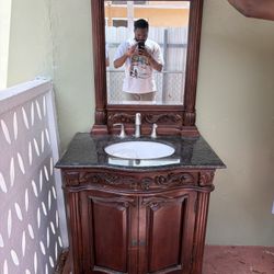 Bathroom sink And Mirror For Sale 