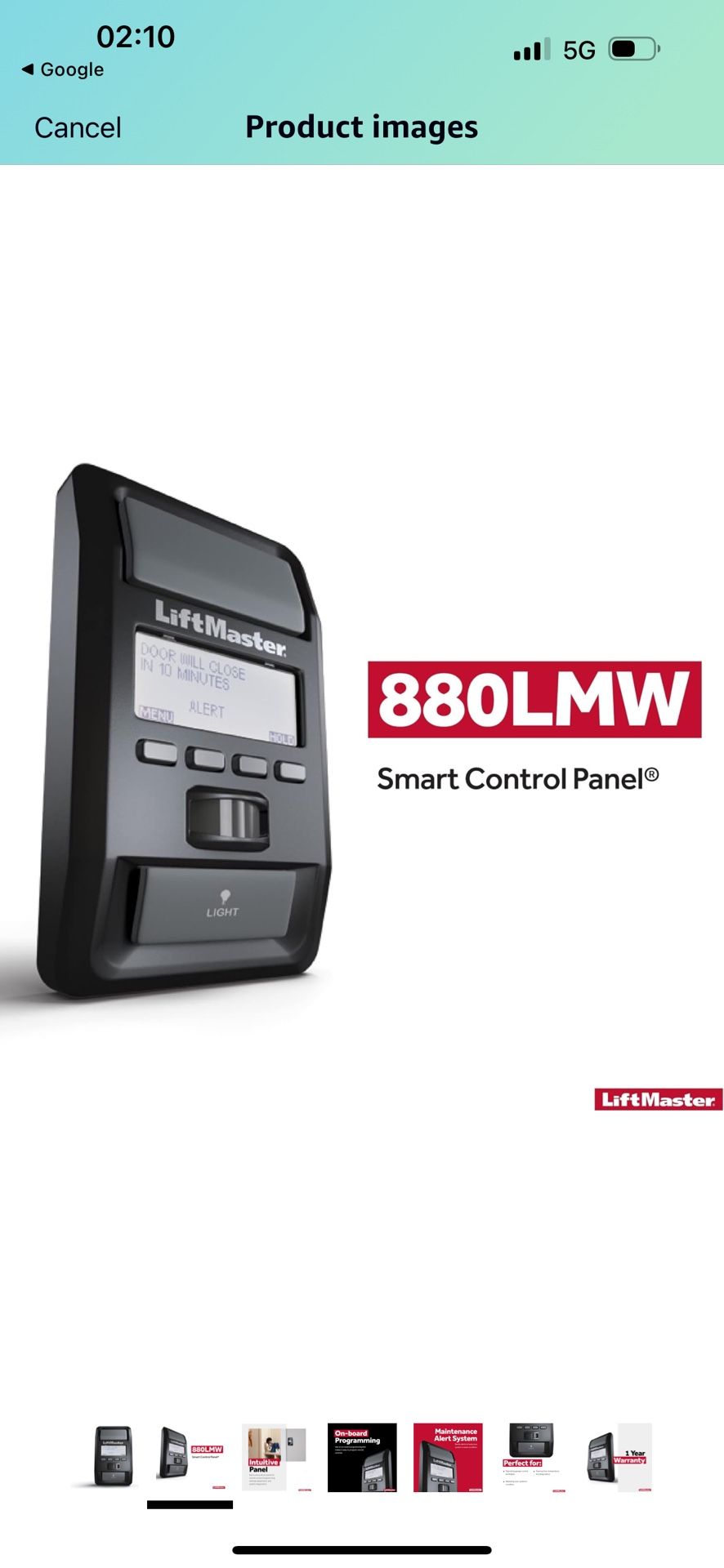 LiftMaster 880LM Motion - Detecting Control Panel - Features Menu-Driven Panel and Timer-to-Close