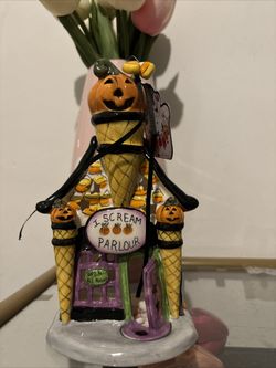 Blue Sky Clayworks Halloween I Scream Parlour Candle House, Heather Goldminc NEW