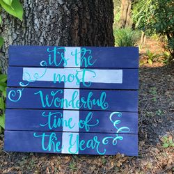 Christmas Sign-Hand Cut And Painted