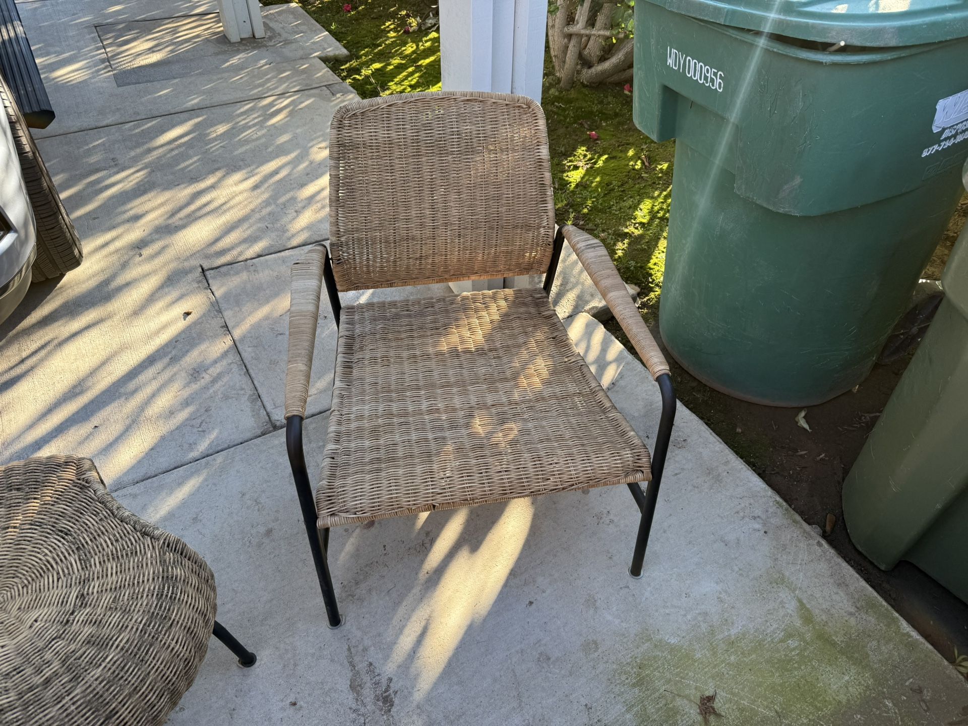 Wicker chair and table