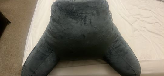 Nestl Gray Reading Pillow with back pouch