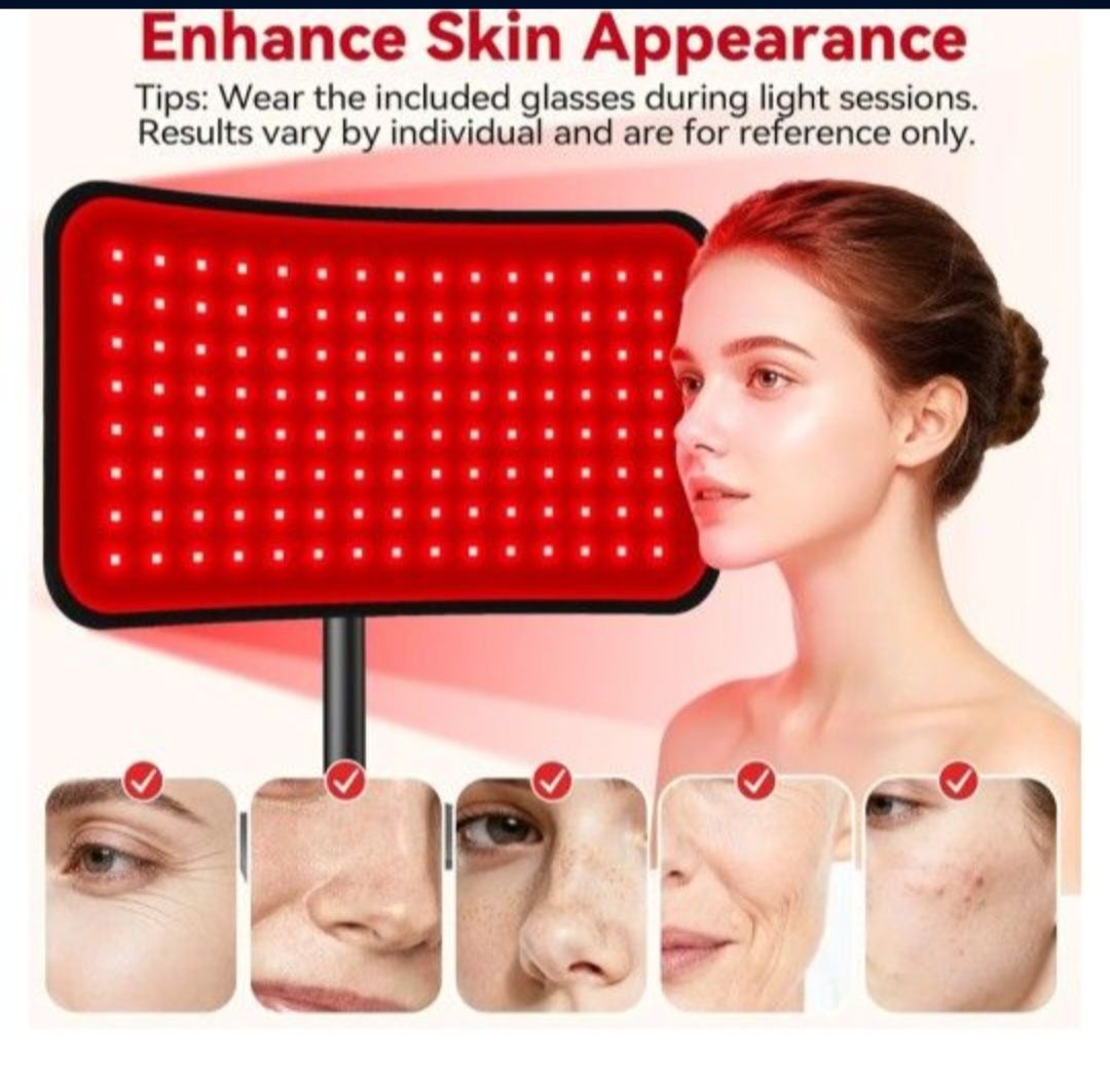 Red Light Therapy for Face Body, 2-in-1 Red Light Panel Device with Belt, 660nm