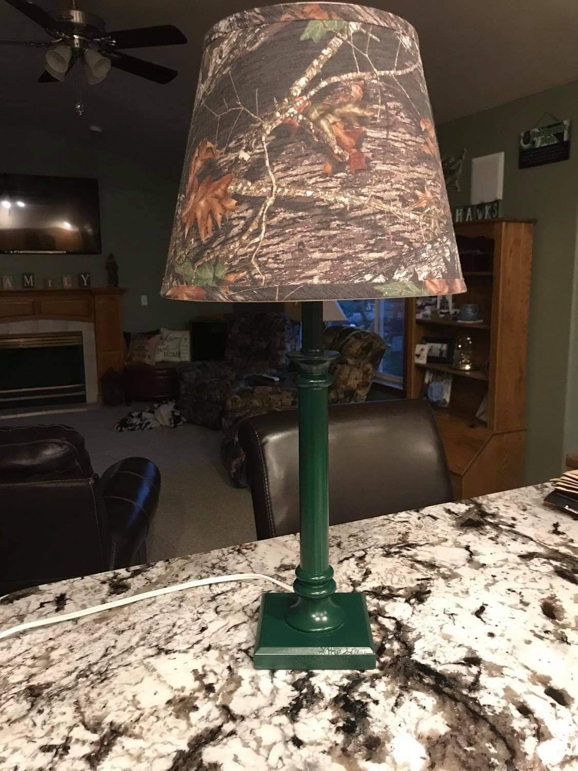 Lamp with camo shade