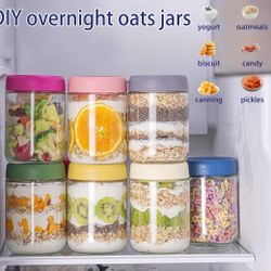 Overnight Oats Jars with Lid 10 OZ 4Pack