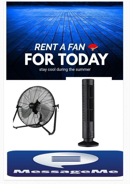 STAY COOL . RENT A FAN 🪠TODAY