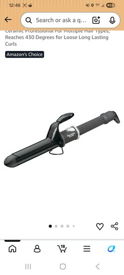 BaByliss Pro Spring Curling Iron, Porcelain Ceramic Professional For Multiple Hair Types, Reaches 43