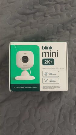 Blink Mini 2K+ Plug-In Indoor/Outdoor Smart Security Camera - White