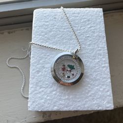 It’s Christmas Time Large Round Locket Necklace