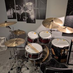 Drum set, Cymbals, Cymbal Stands, Throne With Back Rest, Pedals - Gretsch Catalina, Tama Iron Cobra, Zildjian K Sweet, Sabian HHX,  More!