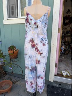 Ice dyed linen jumpsuit size large women’s