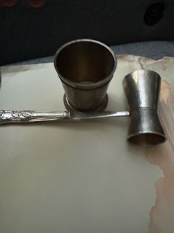 Silver Metal Bar Set with Jigger and Cup