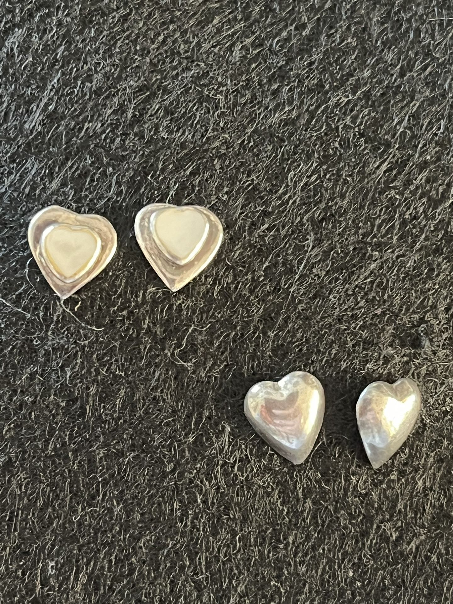 Sterling Silver Heart Shaped Stud Earrings