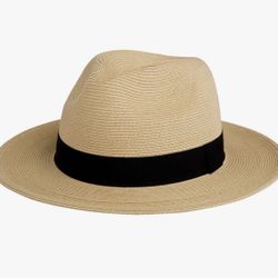 Pineapple & Star Sun Straw Fedora – Unisex | Medium | Beige | Brand New