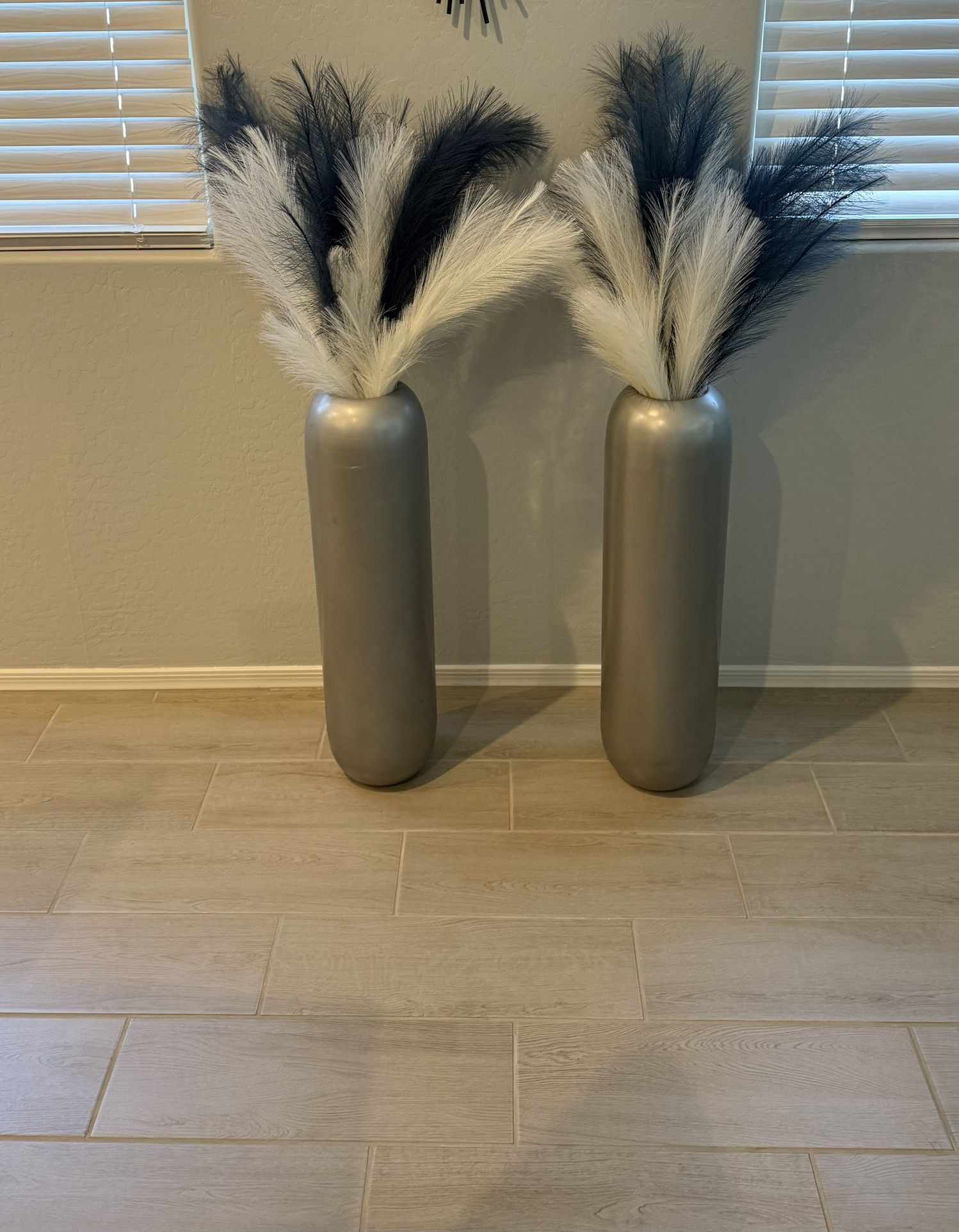 Silver Metal Vases