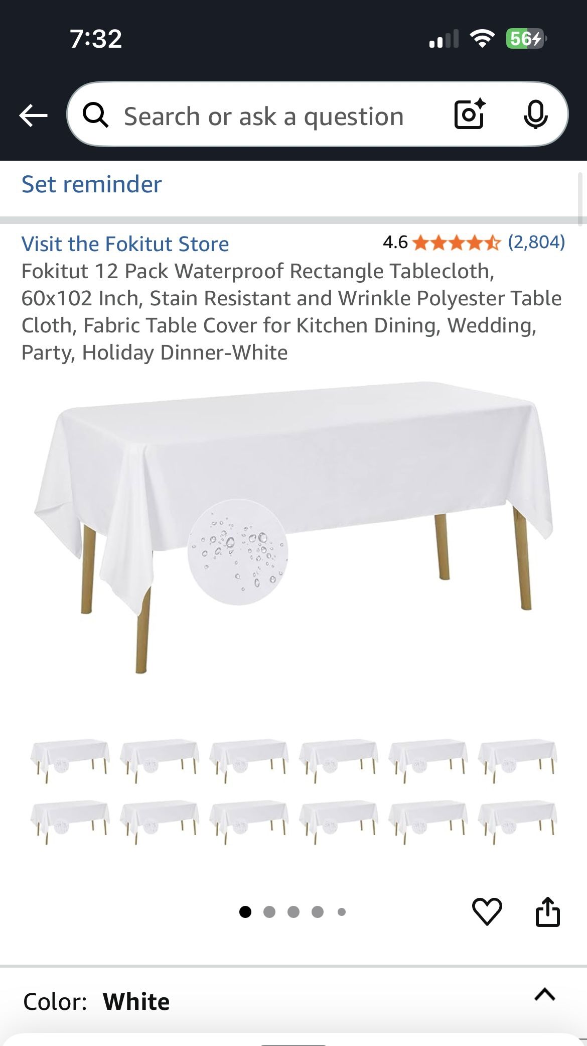 22 (8 unused) Different Size White Tablecloths