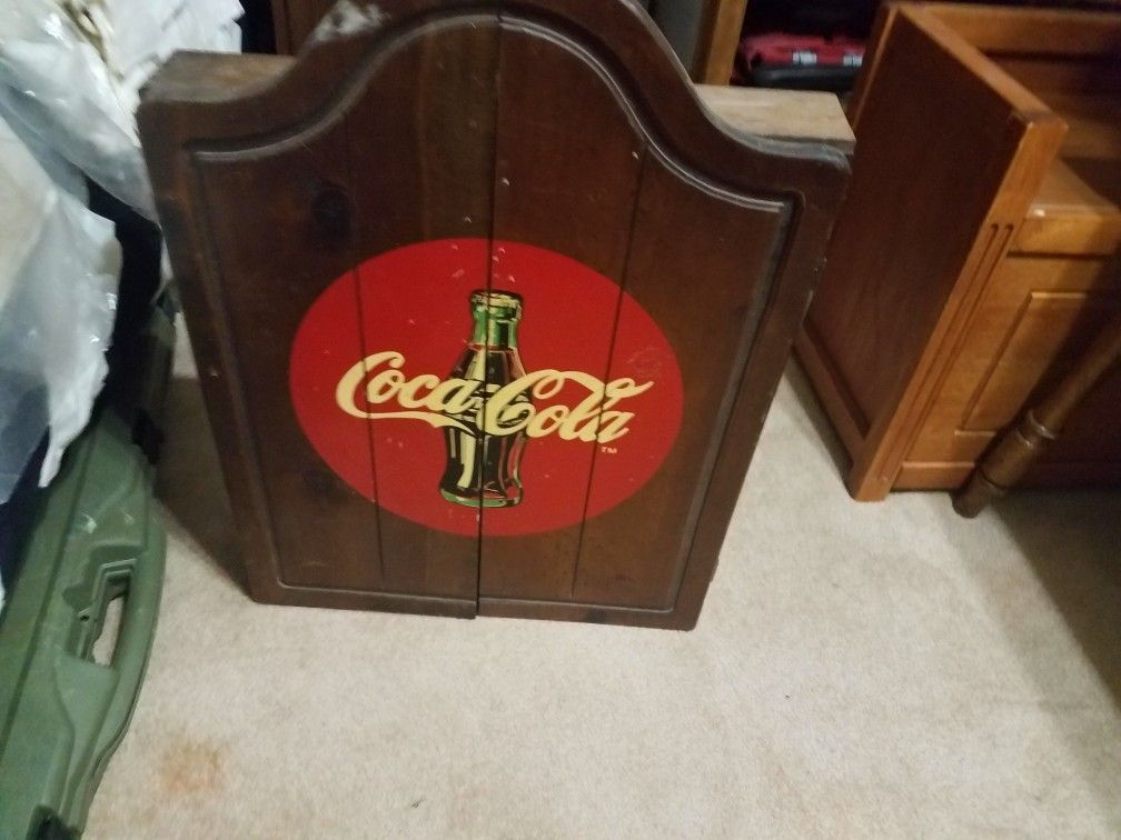 Coca-Cola dart board cabinet