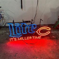 Chicago bears glass NEON - “It’s miller time”