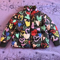 (M) Valentines Day Jacket - Rainbow Graffiti Hearts (winter/puffer) Women’s