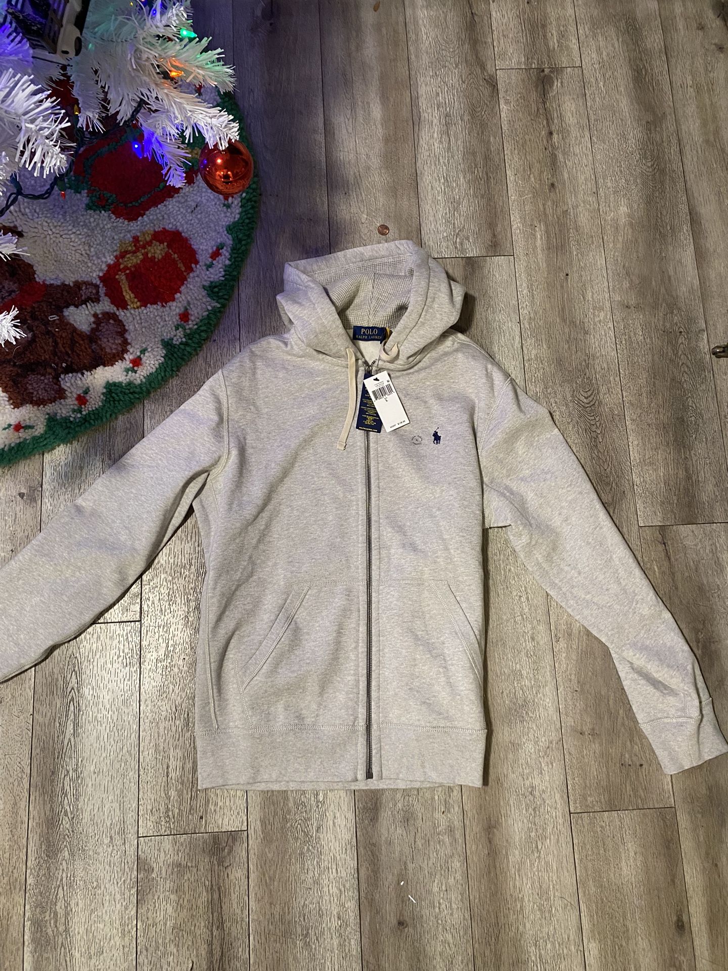 Fleece Full Zip-Up Polo Hoodie