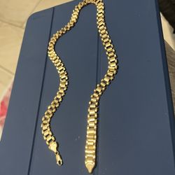 10k Gold Rolex Link Chain 21 Inches 30.6g 