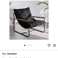 MAXYOYO Modern Accent Chair, Comfy Living Room Chair with Metal Frame Wooden Armrest, Upholstered Armchair with Soft Cushion for Bedroom Balcony Loung