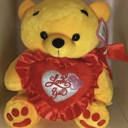 NEW Winnie The Pooh Yellow Teddy Bear 14 INCHES
