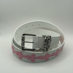 Pink and White Chrome ❤️ belt
