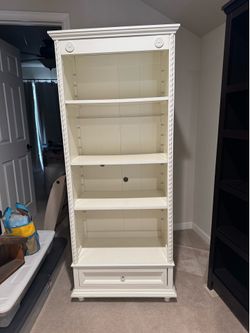White Bookshelf with Drawer