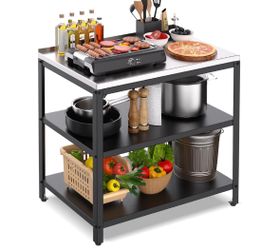 Brand New 32”x20”3-Tier Heavy Duty Outdoor Grill & BBQ Prep Station