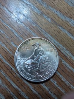 1985 toned engelhard prospector silver coin