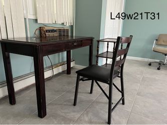 Desk and folding chair