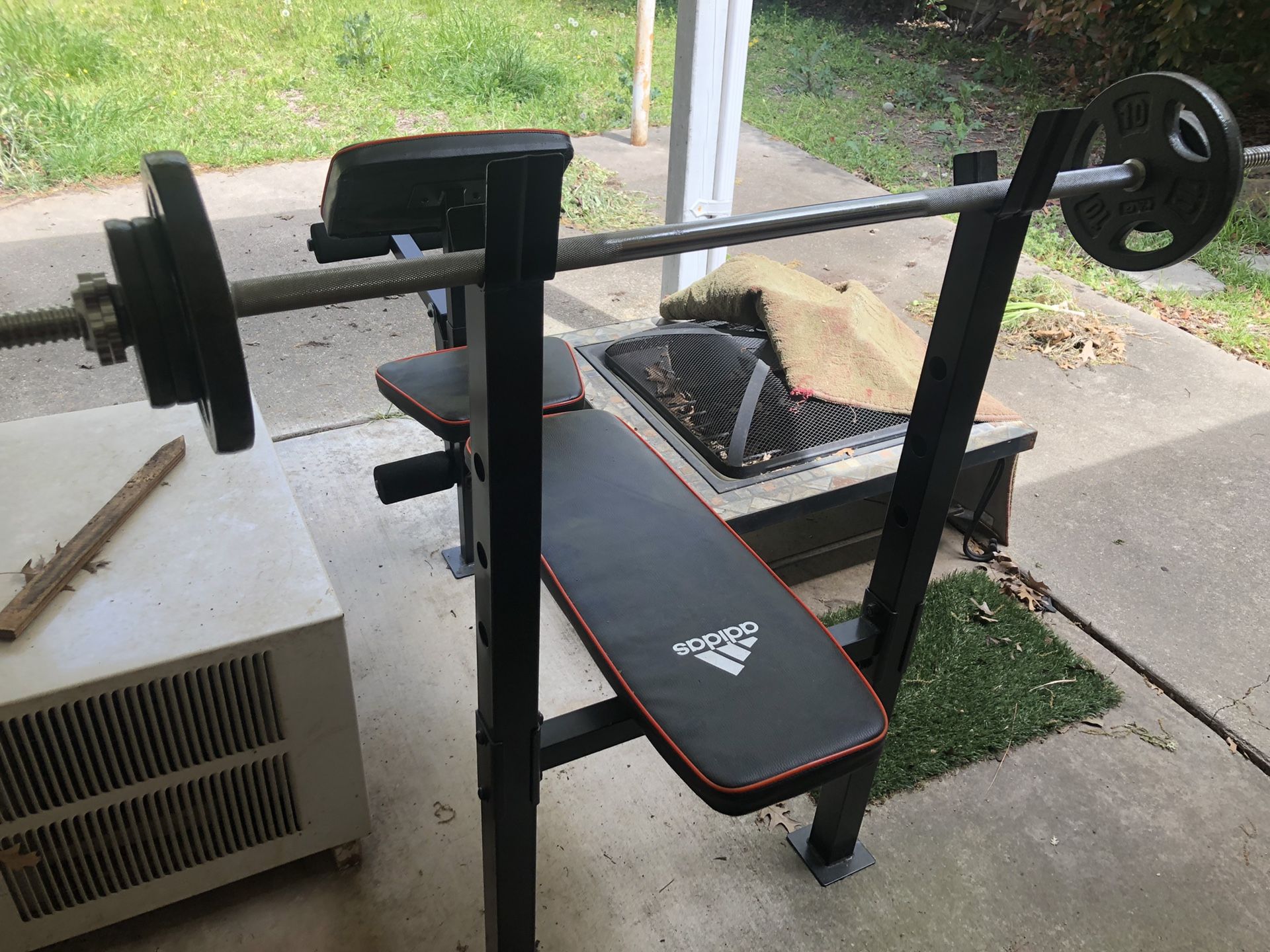 Adidas Bench Press Set + Barbells (cash only) for Sale in Denton, TX