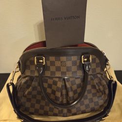 Louis Vuitton Canvas Shoulder Bags Trevi PM Damier Ebene Shoulder Bag