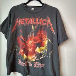 RARE!! Vintage Metallica Devil Is Live Unofficial Concert Album  Shirt 
