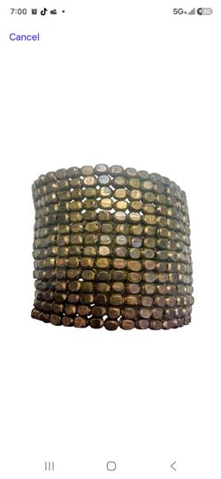 Wide Beaded Cuff Bracelet