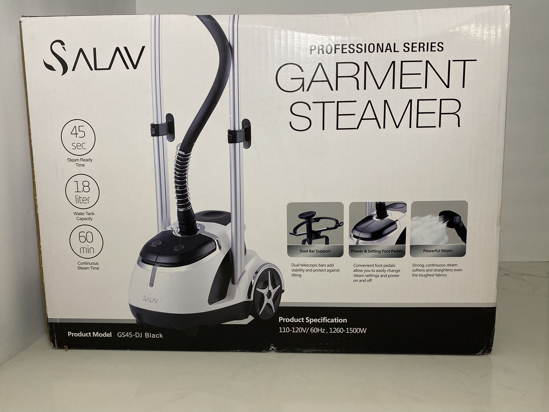 SALAV Professional Series Garment Steamer, GS45-DJ Black