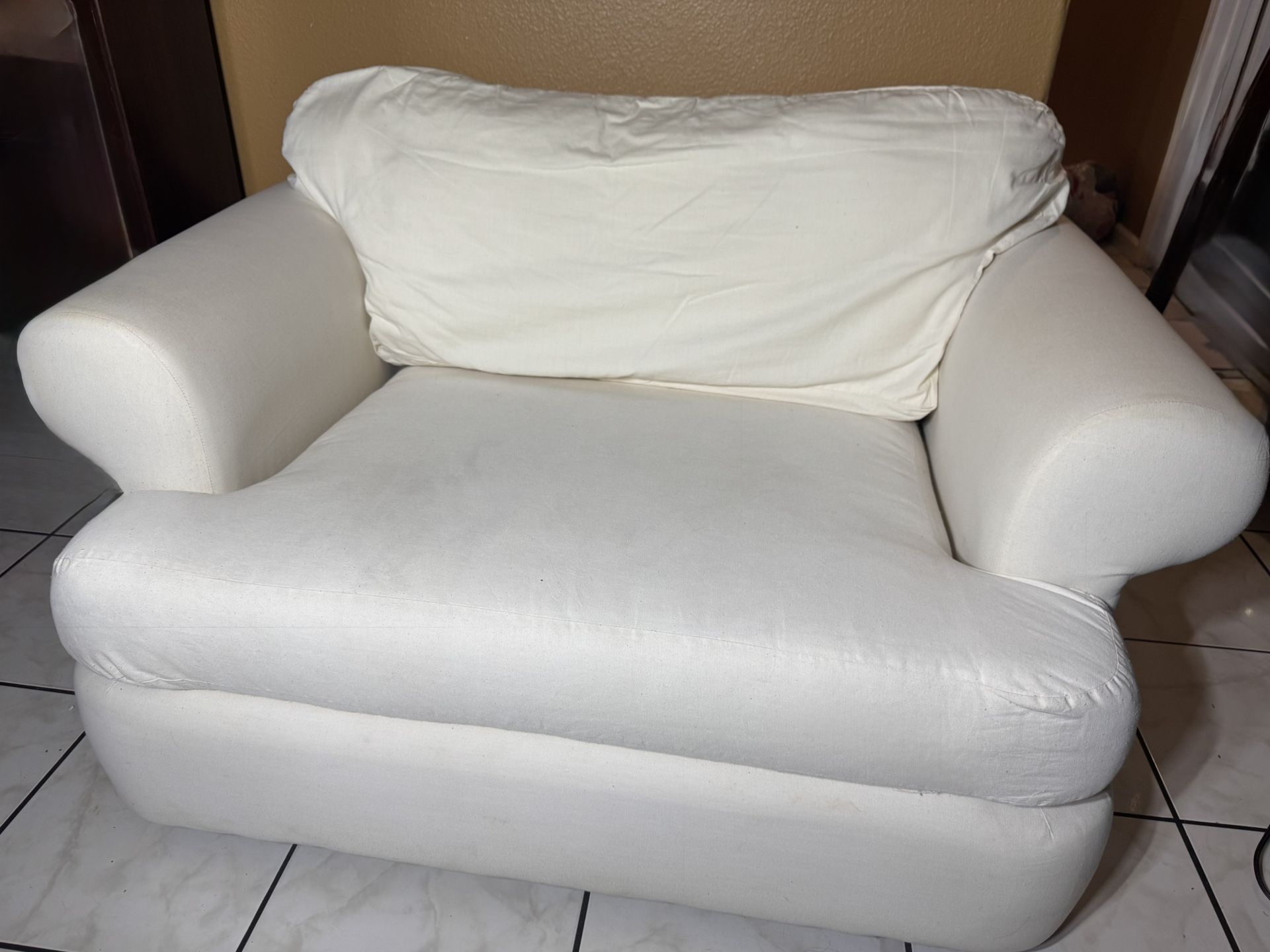 White Couch With Cover