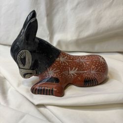 Vintage Mexican Tonola Pottery Donkey Figurine