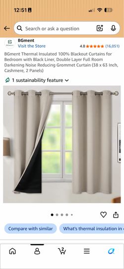 Blackout curtains, Tension curtain rod, Tiebacks