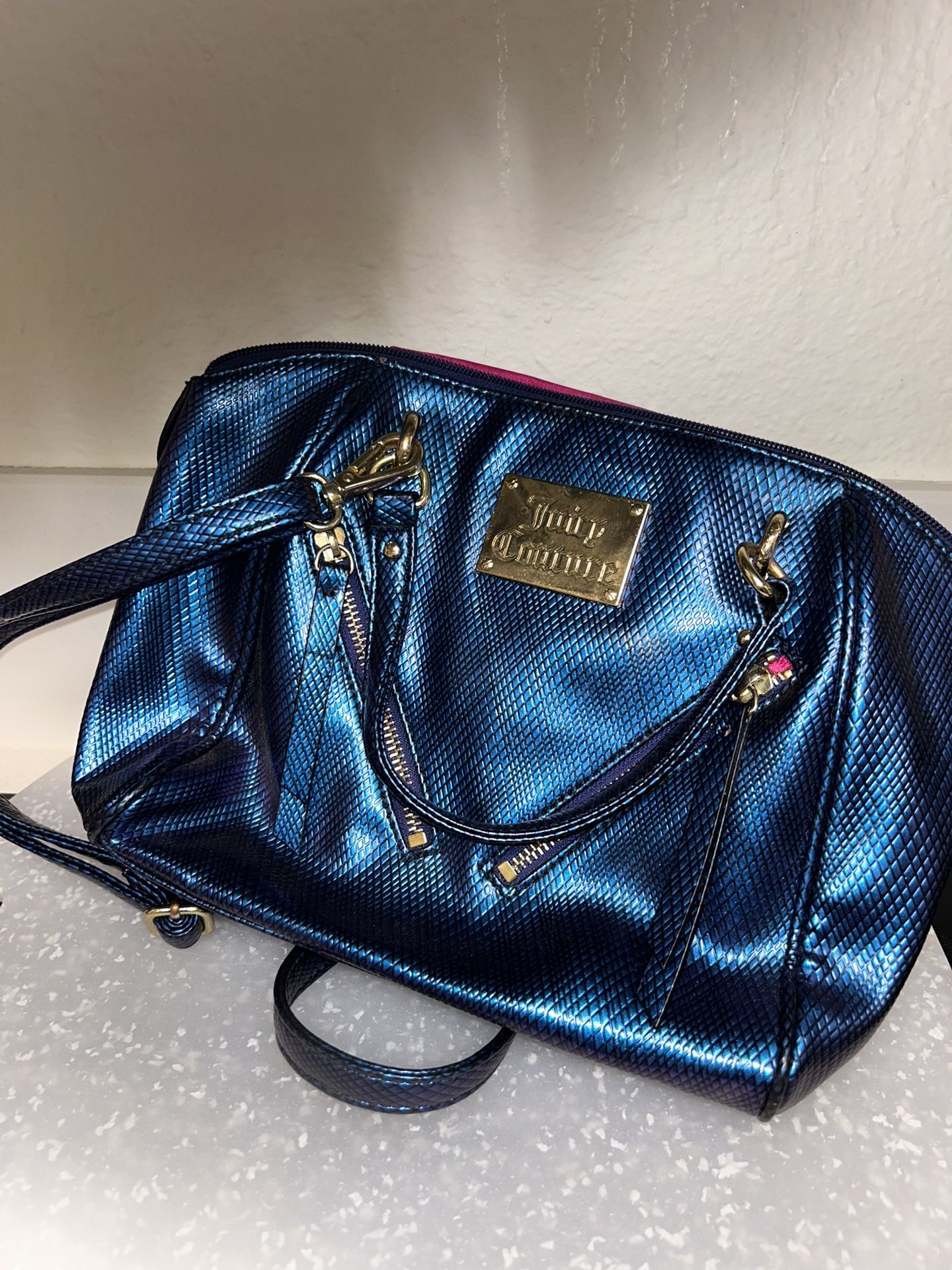 Juicy  Couture Blue Iridescent Shoulder Bag