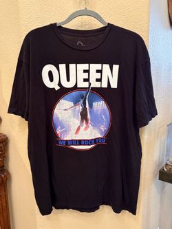 Queen"We Will Rock You" Black Graphic T‑Shirt Size XL-Unisex