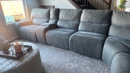 Grey sectional reclining sofas