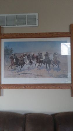 1st made original collograph A dash for timber- by Fredrick Remington READ DESCRIPTION(MAKE OFFER)