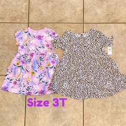 2 New Beautiful Girl Floral/Flower Animal Print Dresses Size 3T
