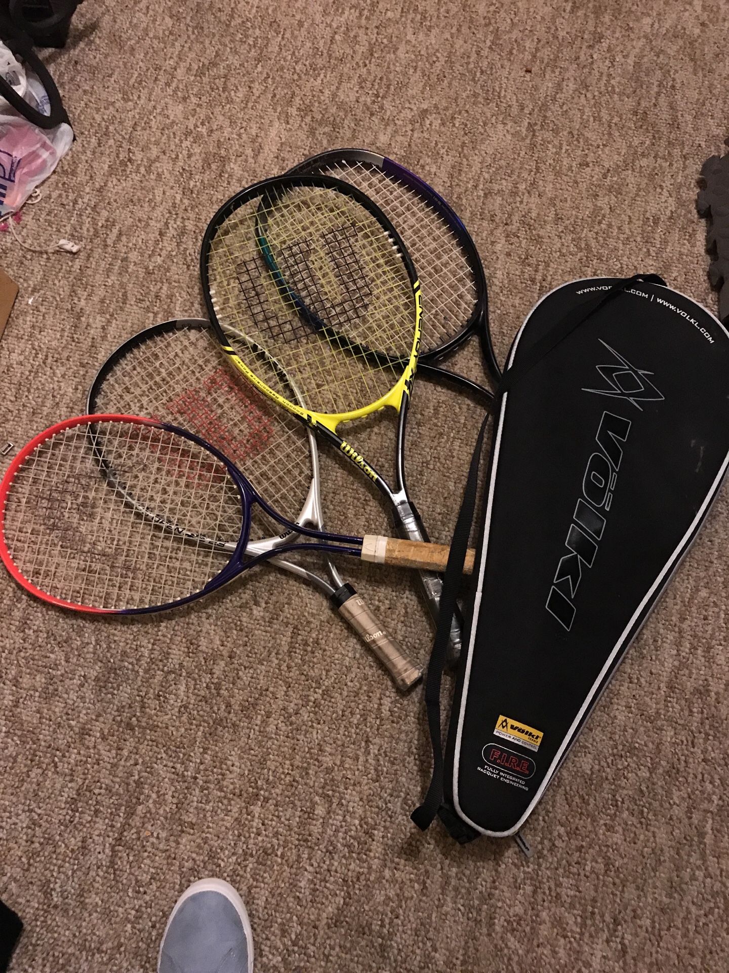 Tennis rackets and case